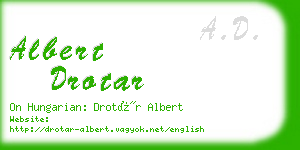 albert drotar business card